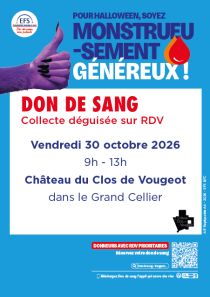 Collecte de sang spéciale Halloween au Château du Clos de Vougeot