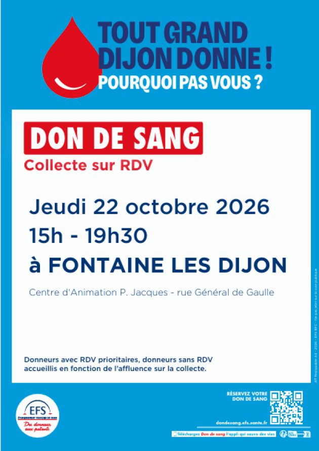 Tout (Grand) Dijon Donne son sang ... à Fontaine-les-Dijon ! 