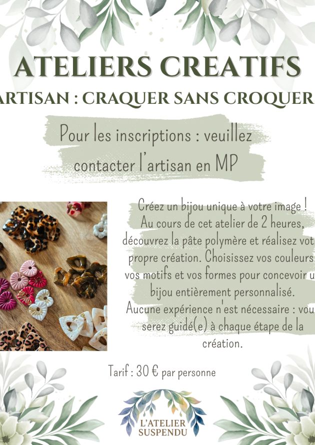 Atelier créatif - Bijou en pâte polymère