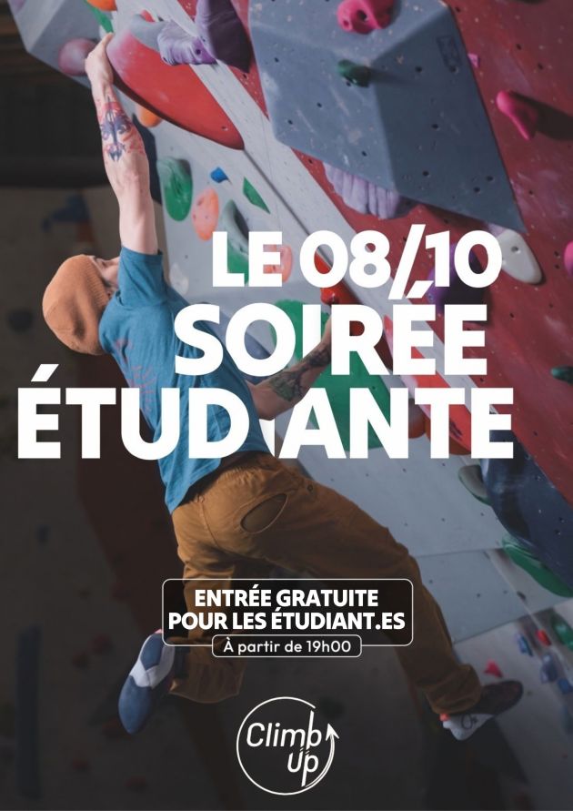 Soirée étudiante à Climb Up Dijon