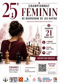 25ème Championnat Féminin de Bourgogne de jeu rapide - Tournoi d'échecs