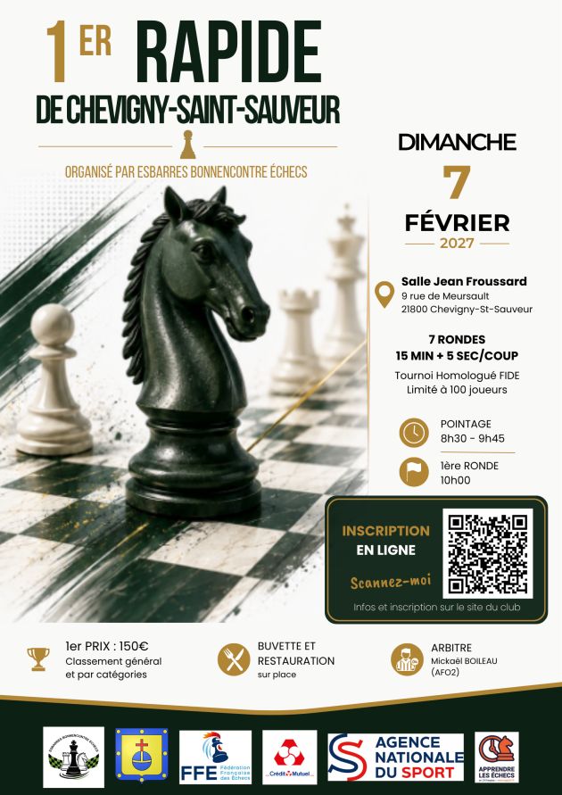 1er Rapide de Chevigny-St-Sauveur - Tournoi d'échecs